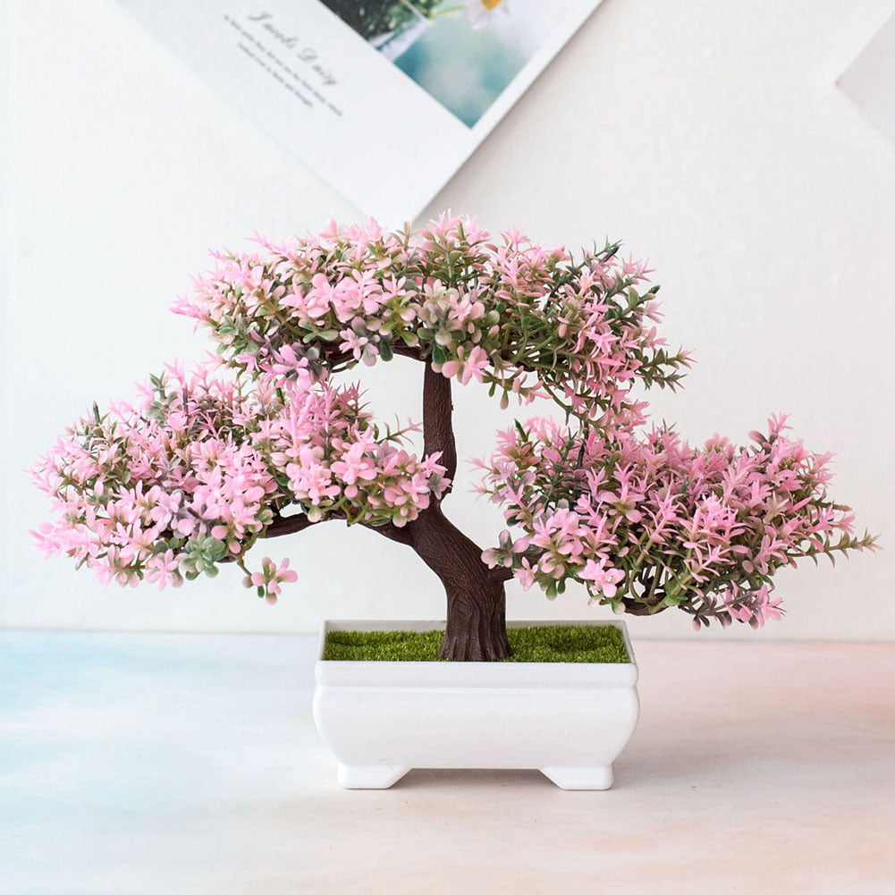 Details about   Artificial Plastic Bonsai Tree Wedding Home Decor Seven Color Mini Flower Plant 