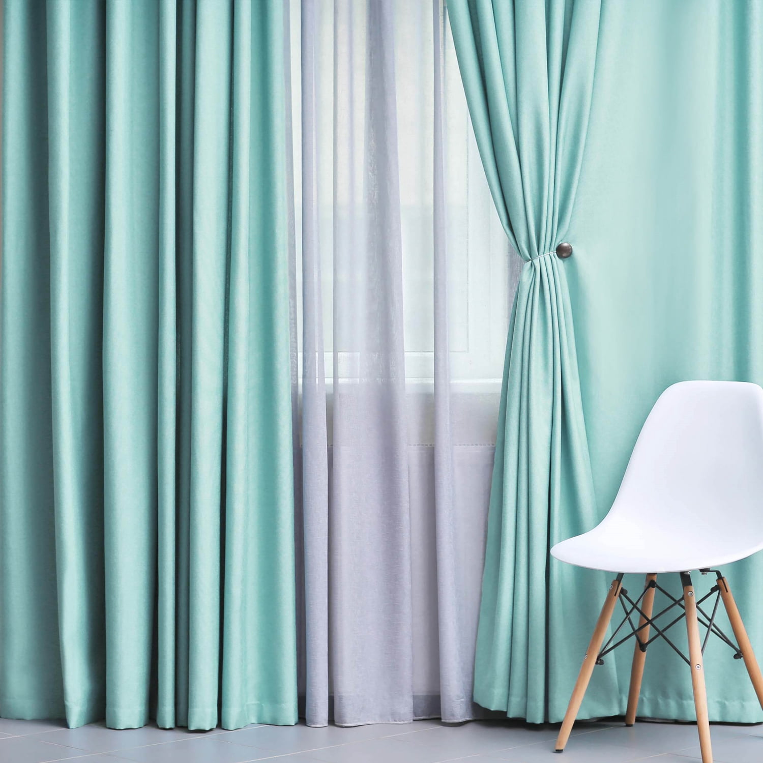 Superior Solid Blackout Curtain Set of 8, 52" x 84", Grey