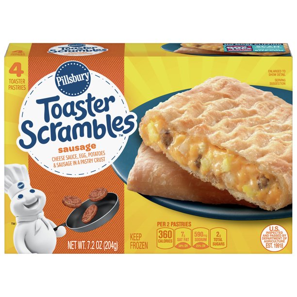 Pillsbury Toaster Scrambles Sausage Frozen Breakfast, 4 Ct, 7.2 oz
