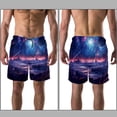 thumbnail image 3 of luoweisi Men's Beach Shorts Quick Dry Swim Trunks with Mesh Lining Galaxy 2XL, 3 of 5