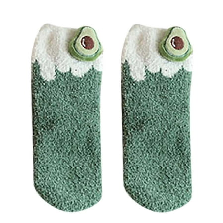 

BSDHBS Socks Womens Winter Socks Autumn and Winter Mid Tube Socks Coral Thickened Warm Stockings Green