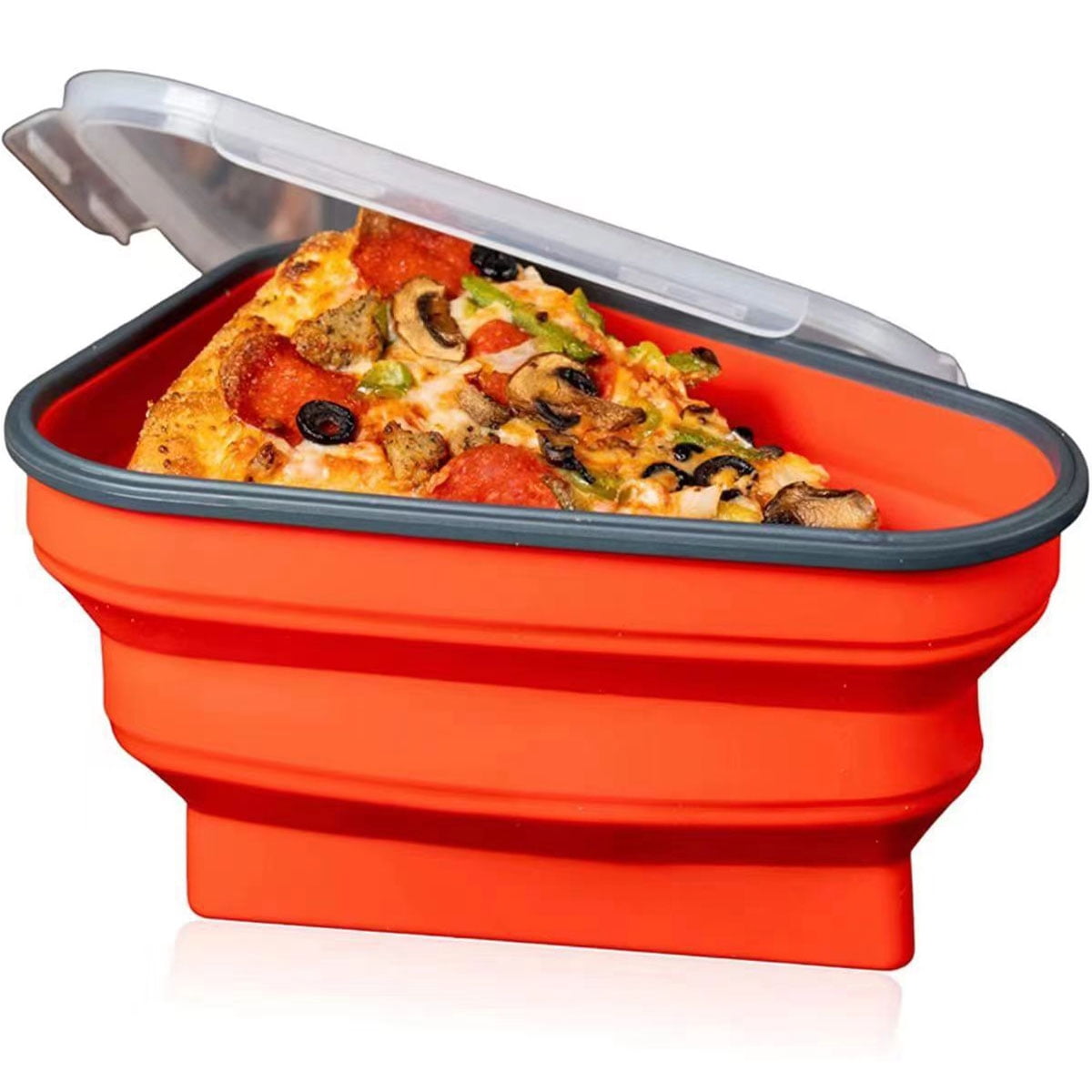 1Pack Reusable Pizza Storage Container with 1 Microwavable Serving Trays, Pizza Pack, Adjustable