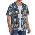 thumbnail image 2 of Sikiie Winter Animal Friends Men's Cuban Shirt, Hawaiian Shirts, Business Casual Button Down Shirts, Short Sleeve Shirt-3X-Large, 2 of 5