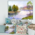 thumbnail image 2 of Trees On The Bank Of River 40 in x 30 in Framed Painting Canvas Art Print, by Designart, 2 of 5