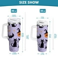 thumbnail image 6 of Yayeee 40oz Stainless Steel Tumbler with Straw and Handle Double-Wall Insulated Travel Water Bottle, Purple Halloween Pumpkin, 6 of 8