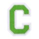 thumbnail image 1 of Parches de letras para planchar, letra C de 3 pulgadas, parches de letras grandes para planchar, parches de letras bordados verdes, 1 of 7