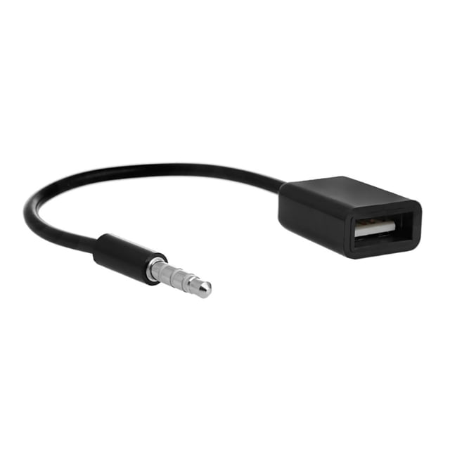 Cable conversor de conector de audio de 3,5 mm a USB 2.0 macho a hembra para MP3 de coche