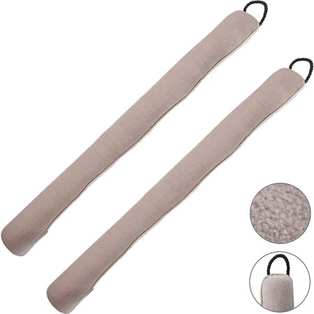 Home Intuition 3-Feet Draft Stopper Cloth Seal Weather Stop, Beige, 2 Pack