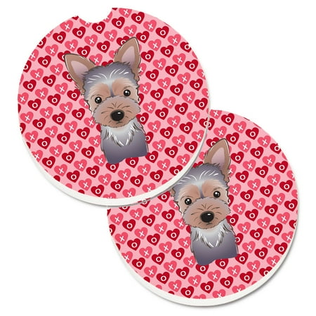 

Carolines Treasures BB5302CARC Yorkie Puppy Set of 2 Cup Holder Car Coasters Large multicolor