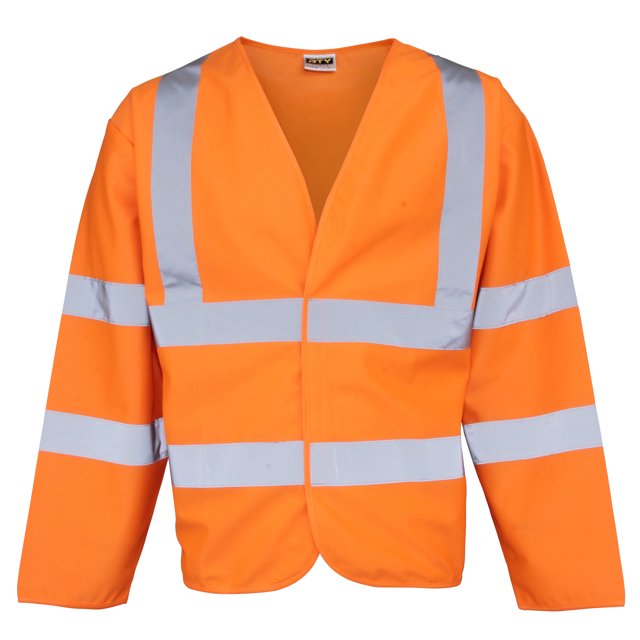 RTY - Chaqueta reflectante de gran visibilidad en carretera (Naranja fluorescente)