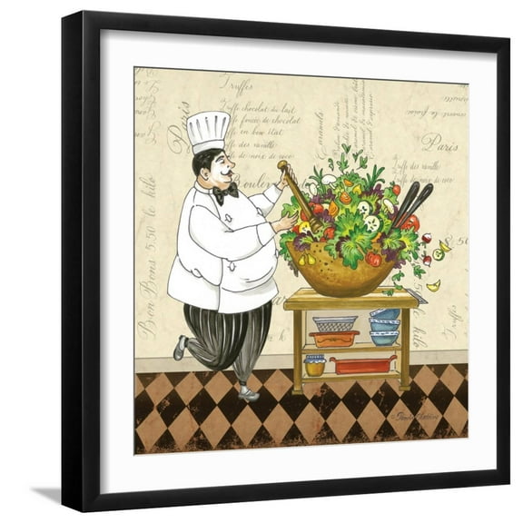 Art.com Chef Salad Art Print by Pamela Gladding, Black Frame Wall Art, 21" x 21"