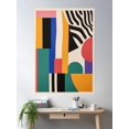 thumbnail image 2 of Bauhaus Matisse Style Geometric Zebra Screen Print Poster Wall Art, Modern Wall Decor For Living Room Bedroom, 8x12 UNFRAMED, 2 of 3