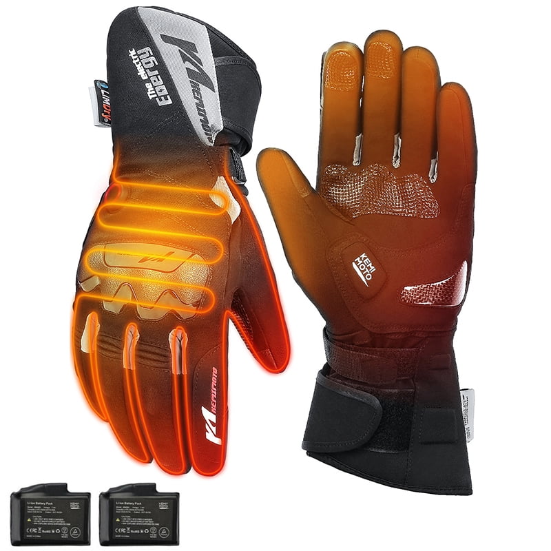 Winter Electric Heated Gloves Battery Powered Touchscreen Windproof  Motorcycle 