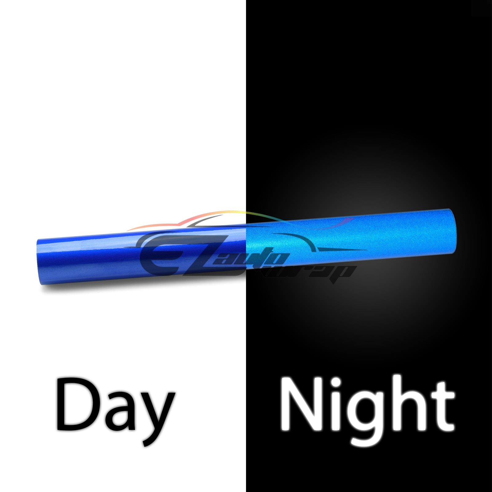 EZAUTOWRAP Blue Night Reflective Vinyl Wrap Sticker Decal Graphic Sign Self Adhesive Film Roll For Car Vehicle Boat Truck Trailer RV Motorcycle Bike Road Sign Party Club Decoration