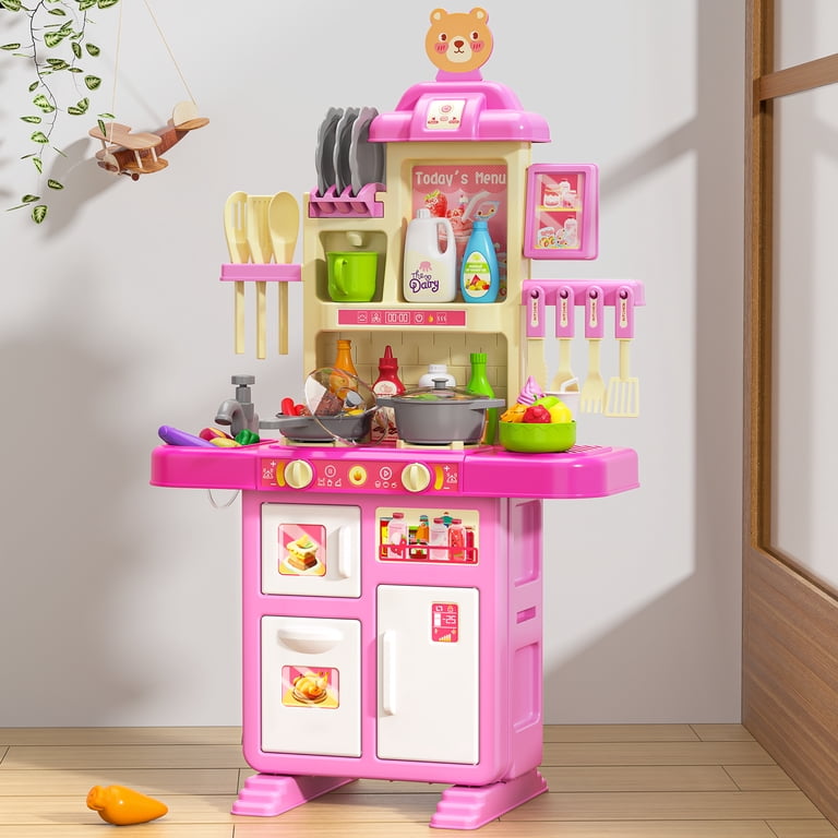 Lucky Doug Toddler Play Kitchen Toys, Pink, Ages 3-6 photo 7