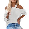 thumbnail image 2 of Puntoco Suéter Mujer Botón Manga larga Tejer Sudadera Jersey tops Blusa Camisa Cuello alto Suéter sólido Liquidación de Navidad Puntoco Puntoco-2858, 2 of 6