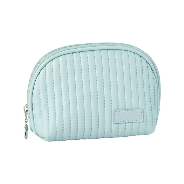 Dadatutu Semicircle Cake Cosmetic Bag | Double Layer Travel Storage | Creamy Leather Water-Resistant Bag | Metal Zipper Mini Hand Cosmetic Pouch | Everyday Use & Travel Gift