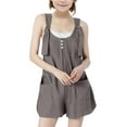 thumbnail image 3 of Bovxnpu Girls Sleeveless Romper Kids Summer Casual Spaghetti Strap Short Jumpsuit with Pockets Fashion Spaghetti Strap Romper Summer Comfortable Girls Shortalls Shorts, 3 of 7