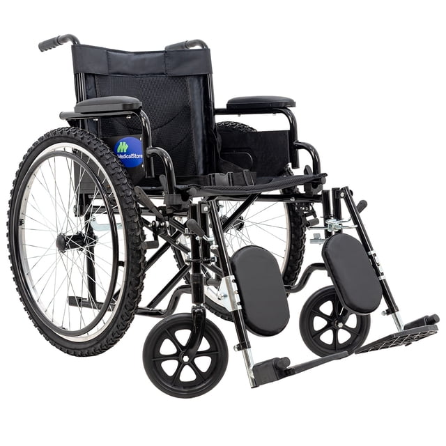 Medical Store Silla de Ruedas TODO TERRENO de Lujo Acero Resistente Con Eleva piernas Desmontables y Descansabrazos Abatibles