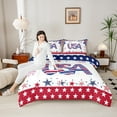 thumbnail image 4 of Manfei July Fourth Bedding Comforter Set, American Flag Down Comforter, Stars Print Reversible Duvet Insert, Microfiber Bedroom Decoration, 2 Pieces, 4 of 8