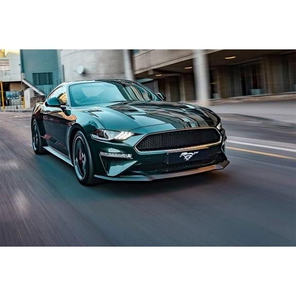Ford Mustang Bullitt Sports Car Luxury Car Wall Art Home Decor - 12x18 Inch Laminated Poster - Stunning Detail and Bold Colors