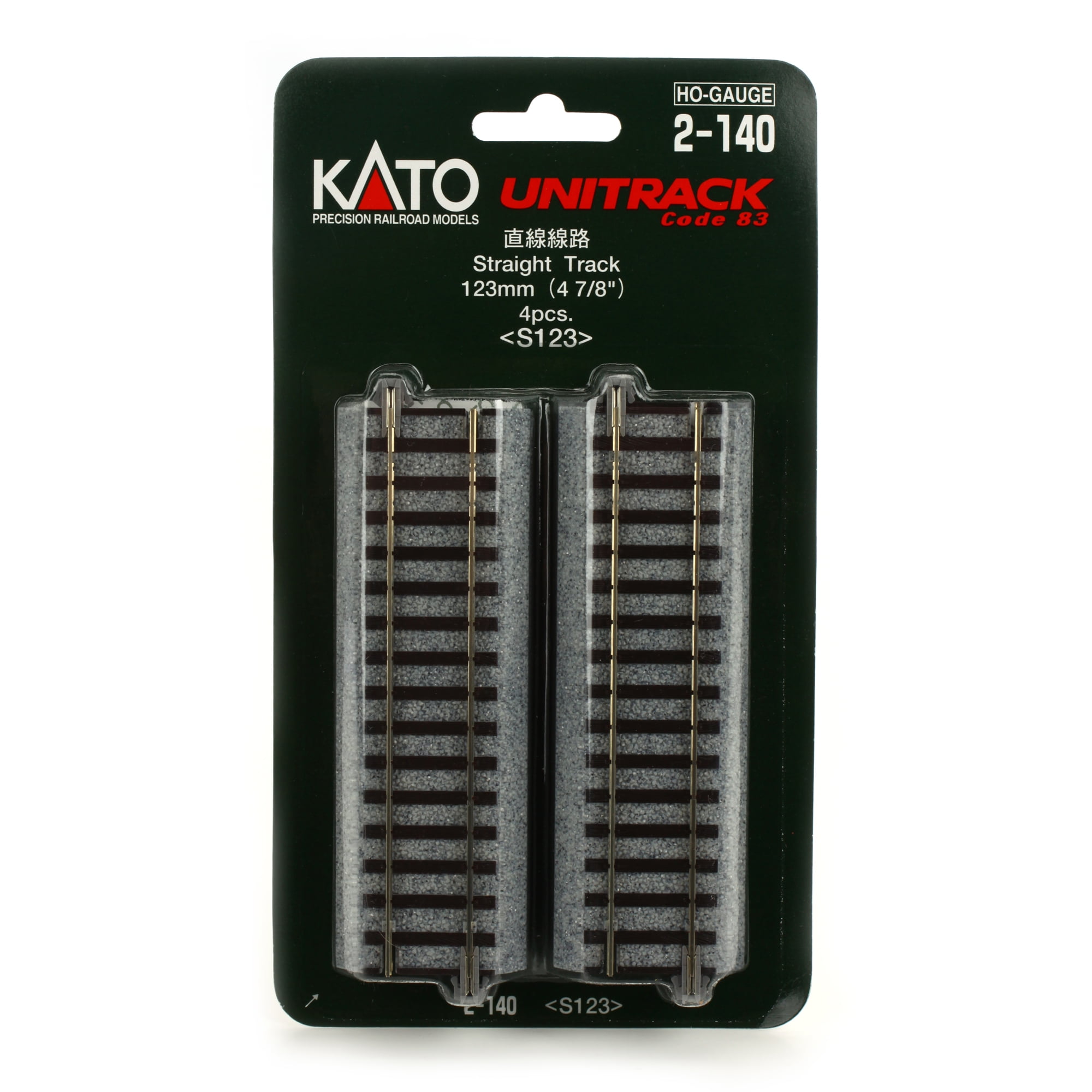 KATO 2-140 HO Unitrack 123mm 4 7/8in Straight 4pcs for sale online 