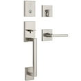 thumbnail image 2 of Kwikset San Clemente Front Door Lock Handle and Deadbolt Set, Entry Handleset Exterior with Interior Reversible Lever, Satin Nickel, Pick Resistant SmartKey Rekey Deadbolt Security, 2 of 3