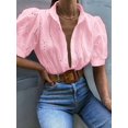 thumbnail image 6 of Gynyvoja Womens Summer Tops Cute Boho Blouses Beach Vacation Spring Outfits Eyelet Embroidered Clothes Pink L, 6 of 7