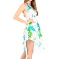 thumbnail image 4 of Sakkas Svana Women's V-neck Spaghetti Strap Floral Print Summer Casual Short Dress - W-Teal - One Size, 4 of 5