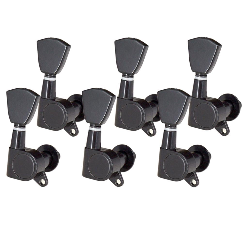Black Enclosed guitar Instruments tuning Pegs Spare Acoustic Electric Guitars 6R