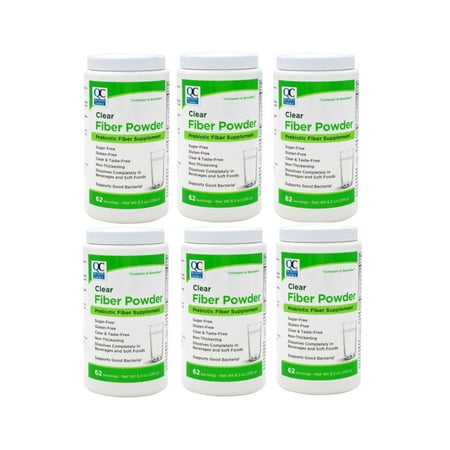 6 Pack - Quality Choice Clear Prebiotic Fiber Supplement Powder for Digestive Health 62 Servings, 8.3 Ounces - Ideal for Adults & Children 6 & Up