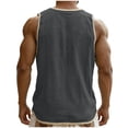 thumbnail image 4 of purcolt Men's Cotton Linen Short Sleeve Shirts Color Block Crewneck Button T Shirts Casual Summer Beach Tee Tops, 4 of 7