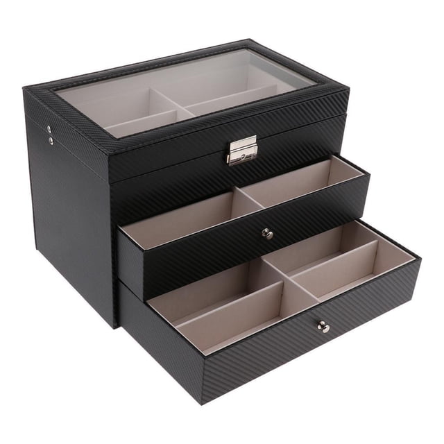 Caja de almacenamiento de Gafas de Fibra de Carbono 18 Rejils Yinane Organizador