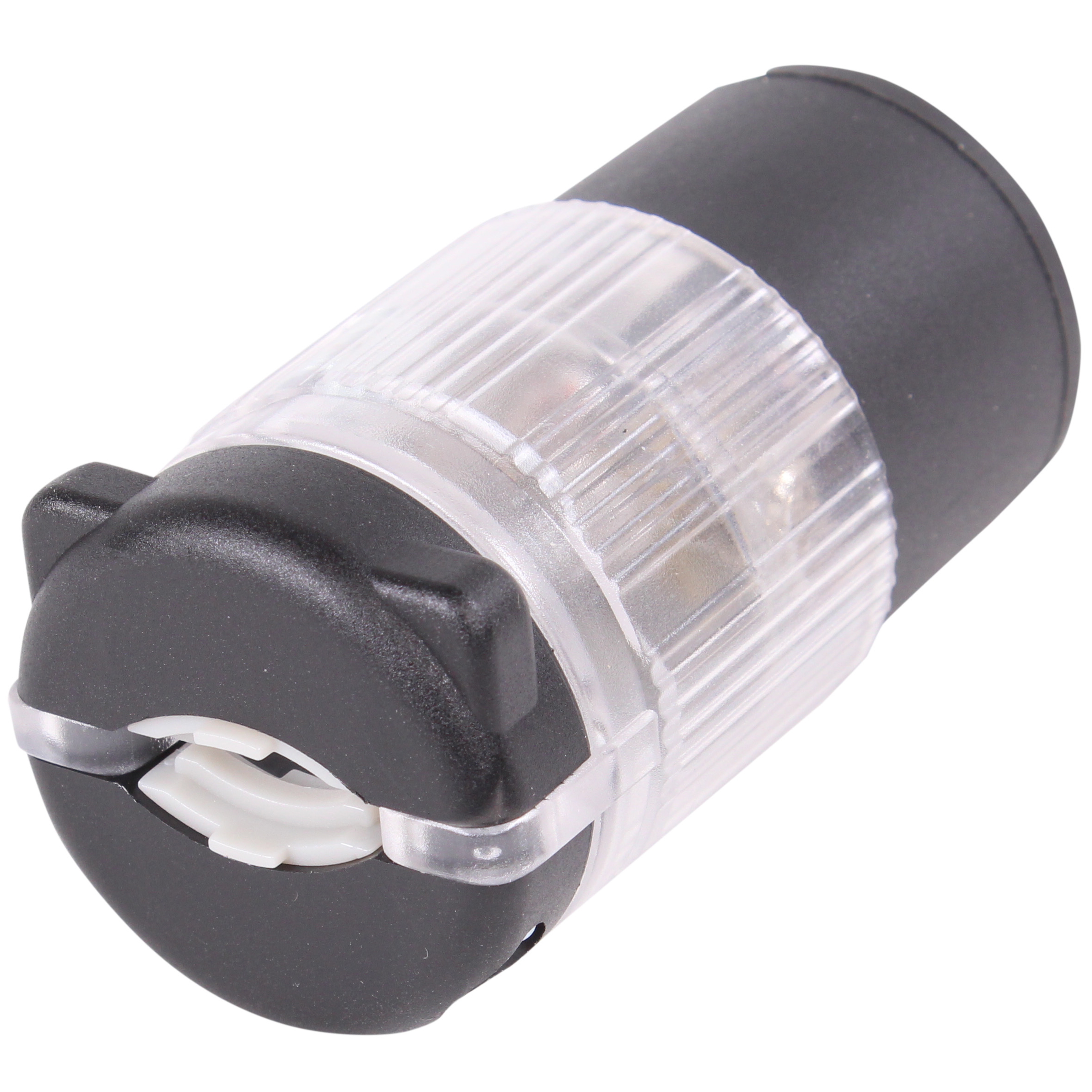 Journeyman-Pro 520CV-LIT Lighted 20 Amp 120-125 Volt, NEMA 5-20R, 2Pole 3Wire, Straight Blade, Female Plug Replacement Cord Connector Outlet, Commercial Grade PVC Power Indicating (BLACK LIT 1-PACK) - image 2 of 5
