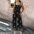 thumbnail image 2 of Tnhcen Women's Casual Jumpsuit Elastic Waist Floral Print Romper Stretchy Wide Leg Summer Outfit 4-Way Stretch Easy Wear S-2XL Plus Size, 2 of 6