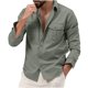 thumbnail image 2 of pstuiky camisetas de manga larga para hombre, Camisa informal de moda para hombre, cuello vuelto, manga larga, transpirable, blusa tops de invierno para hombre xl, 2 of 7