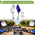 thumbnail image 2 of Unique Bargains Universal Motorcycle Rear View Mirrors Adjustable Bar End Side Mirrors Mount Aluminum Plastic 1 Set Silver Tone Blue M8/M10 Prismatic Shape, 2 of 7