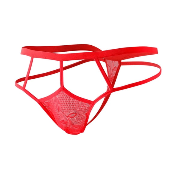 COSFO Thongs for Men Solid Bulge Pouch Mesh Underwear Lightweight Breathable Classic Fit Underwear Men