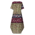 thumbnail image 4 of Womens Dresses Short Sleeve Summer Printed Holiday Bohemian Loose Maxi Casual Dress Green M, 4 of 6