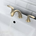 thumbnail image 3 of Bathroom Sink Faucet, Faucet for Bathroom Sink, Widespread Brushed Nickel Bathroom Faucet 3 Hole with Stainless Steel Pop Up Drain and cUPCFree Hose - (Brushed Nickel), 3 of 9