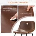 thumbnail image 3 of Carolayne 24" Bar Stools Set of 4, Counter Height Stools with Back for Kitchen Island and Dining Room, Faux Leather, Brown, 3 of 5