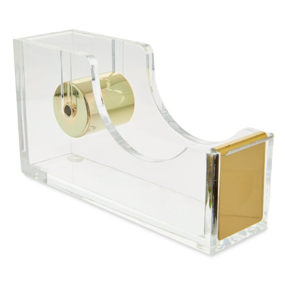 Pen+Gear Adhesive Tape Dispenser, Gold, 1.37" ×4.7" × 2.55",  Made from Acrylic