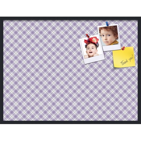 PinPix 40x30 Custom Cork Bulletin Board Argyle Lilac Poster Board Has a Fabric Style Canvas Finish Framed in Argyle Lilac by ArtToFrames (PinPix-639)