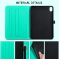 thumbnail image 5 of ULAK iPad Mini 6 Case with Pencil Holder, Folio Shockproof Stand Smart Case for Apple iPad Mini 6th Generation 8.3 inch 2021 for Girls Women Kids, Mint Flora, 5 of 7