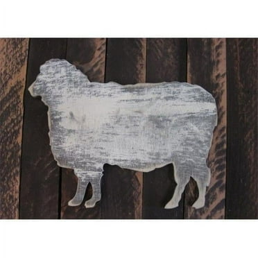 Designocracy 98149-08 Vintage Sheep Whimsical Art on Board Wall Decor