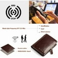 thumbnail image 2 of MANBANG Tarjetero Plegable de Cuero Genuino con Cierre y Bolsillo para Monedas, 2 of 7