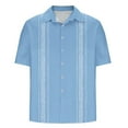 thumbnail image 4 of Zylanna Men's Hawaiian Shirts, Casual Short Sleeve Quickly Dry Turndown Collar Summer Beach Button Down Shirts Blue Size M, 4 of 5