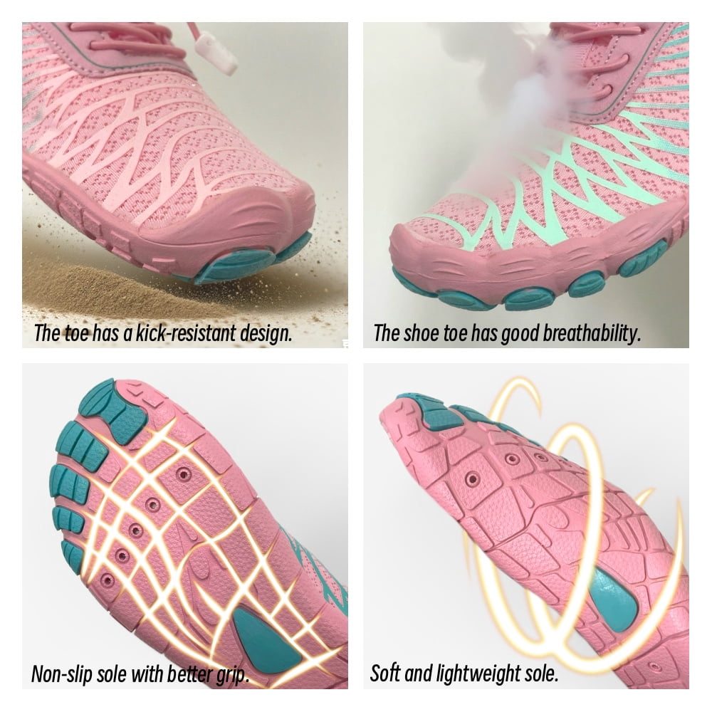 Barefoot Shoes for Women, Quick Dry Non-Slip Aqua Swim Shoes, Breathable Slip-on Beach Wide Toe Water Shoes, Lightweight Barefoot Womens for Walking, Fishing, Surfing, Yoga
