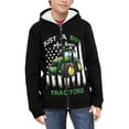 thumbnail image 3 of Chririnla Retro American Flag Tractor Kids Lightweight Zip Up Hoodie Long Sleeve with Pockets Comfy Casual Outerwear Youth Size 14-16, 3 of 7