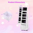thumbnail image 3 of Costway Kids Jewelry Cabinet with Full-Length Mirror Foldable Drawer Anti-toppling System White, 3 of 10